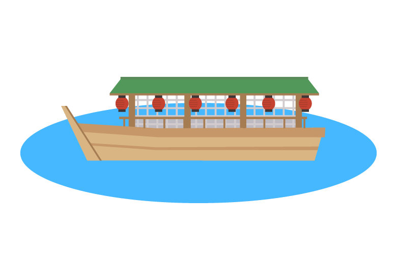 屋形船のイラスト