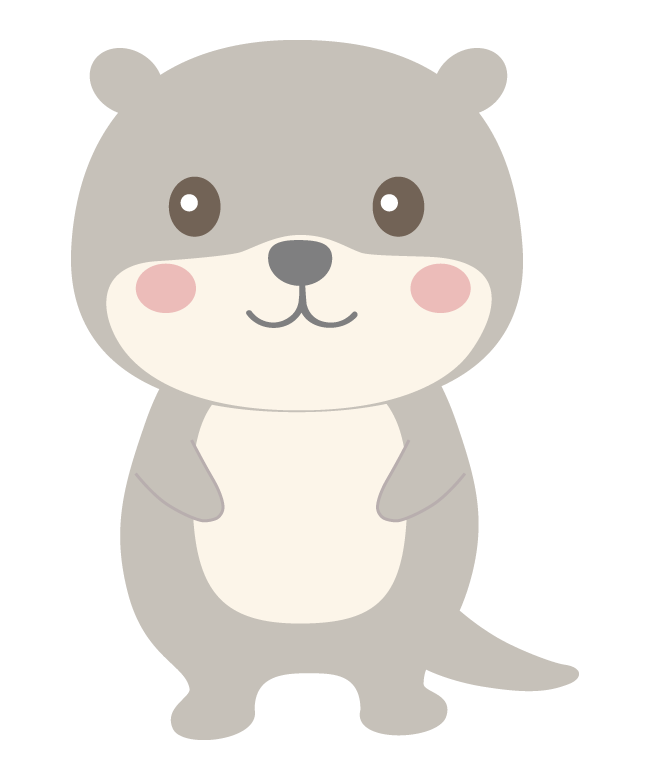 かわいいカワウソのイラスト