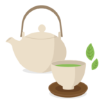 お茶／急須／湯呑のイラスト