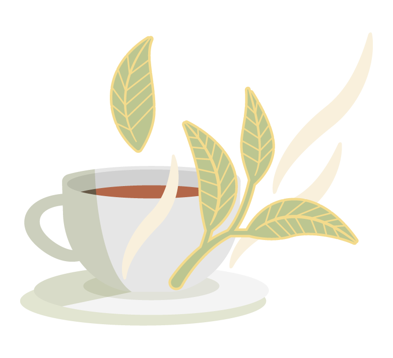 紅茶とリーフのイラスト 無料のフリー素材 イラストエイト