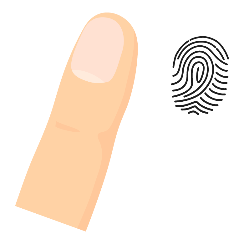 指と指紋／指紋認証のイラスト