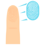 指と指紋／指紋認証のイラスト02