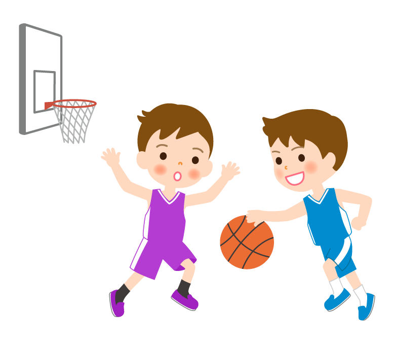 バスケットボール／子ども／試合のイラスト