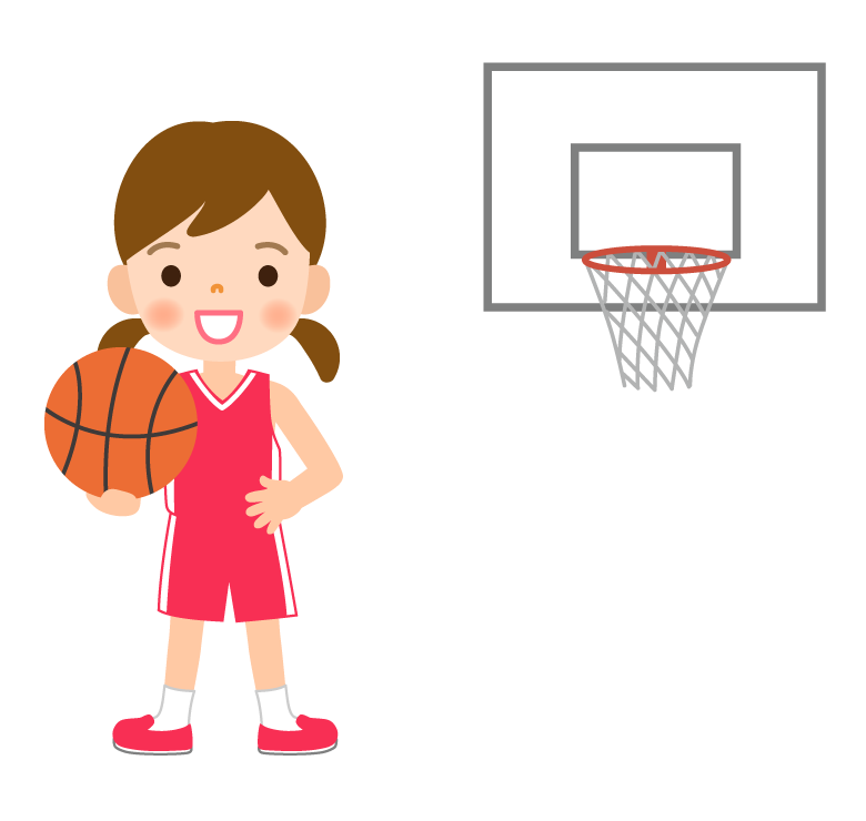 バスケットボール／女の子のイラスト