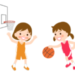 バスケットボール／女の子／試合のイラスト