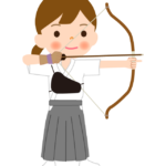 弓道をしている女の子のイラスト
