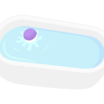 固形の入浴剤とお風呂のイラスト