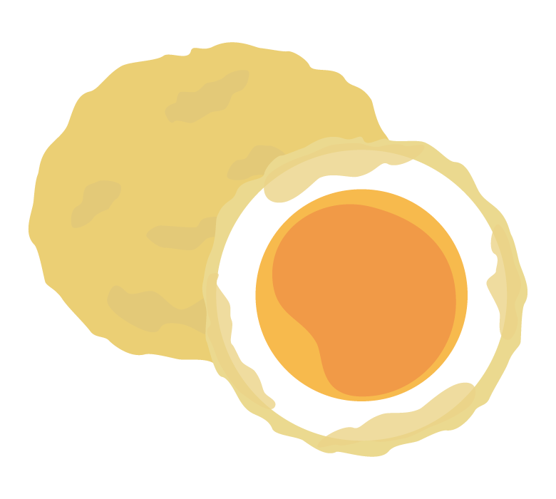 卵の天ぷらのイラスト