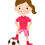 サッカー／女の子のイラスト