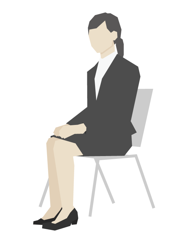 椅子に座っている女性会社員のイラスト