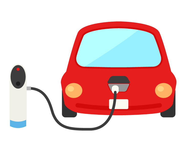 電気自動車の充電のイラスト