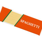 袋に入った乾麺のパスタ／スパゲティのイラスト