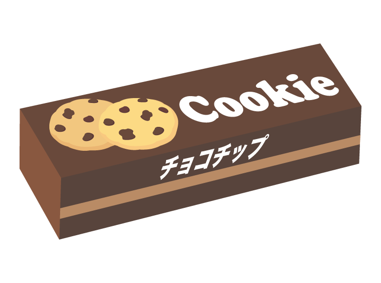 箱のチョコチップクッキーのイラスト