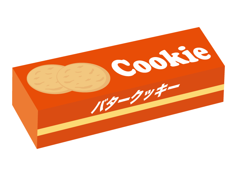 箱のバタークッキーのイラスト