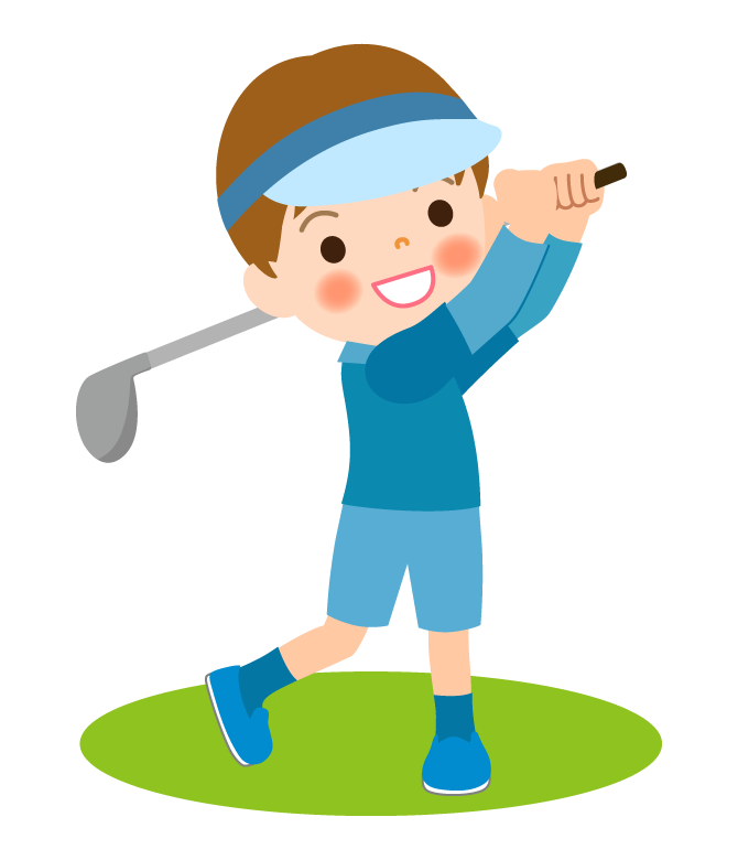 子どものゴルフ／男の子のイラスト