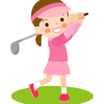 子どものゴルフ／女の子のイラスト