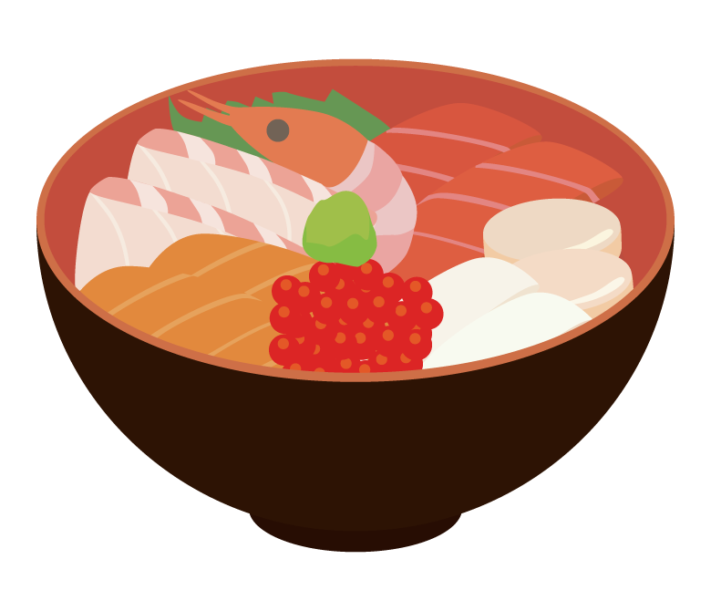 海鮮丼のイラスト