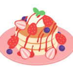ベリーパンケーキのイラスト