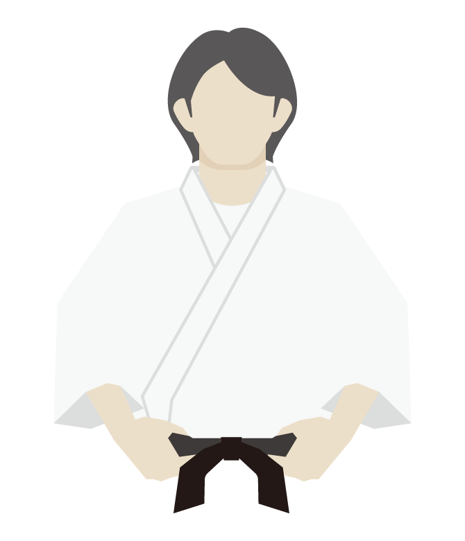 柔道選手（女性）のイラスト