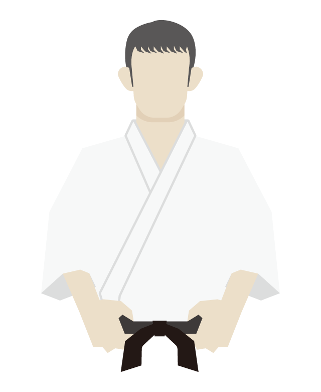 柔道選手（男性）のイラスト