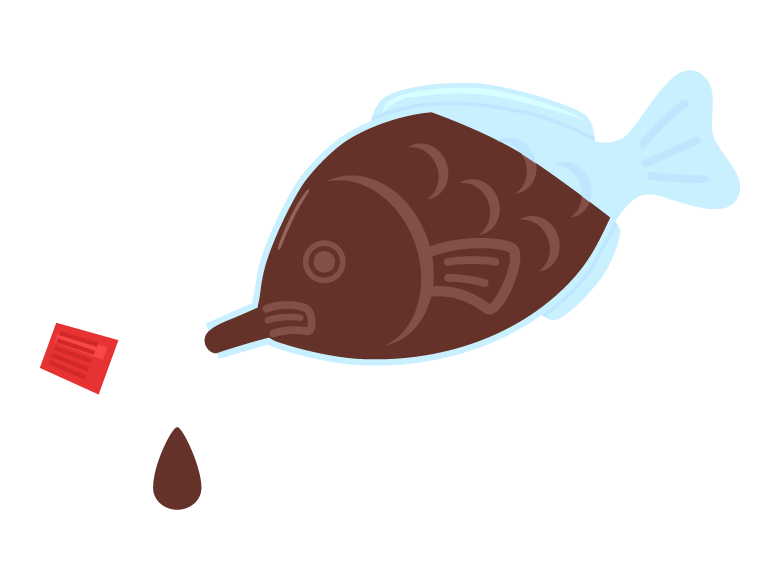 ランチャーム／魚の形をした醤油入れのイラスト02