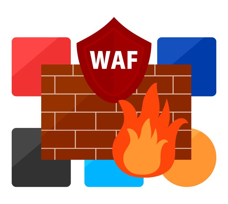 WAF／セキュリティー／ファイアーウォールのイラスト