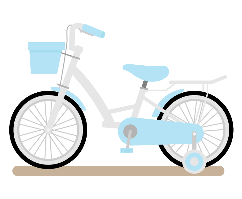 補助輪付き自転車のイラスト