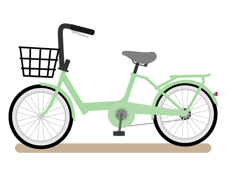 かご付きの自転車のイラスト02