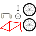 自転車／分解／パーツのイラスト