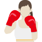 女性ボクサー／ボクシングのイラスト