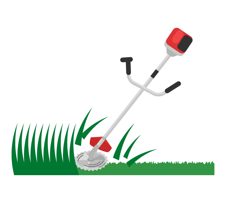 草刈り作業のイラスト