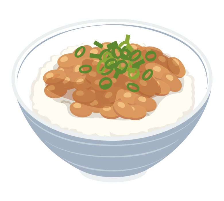 納豆ご飯のイラスト