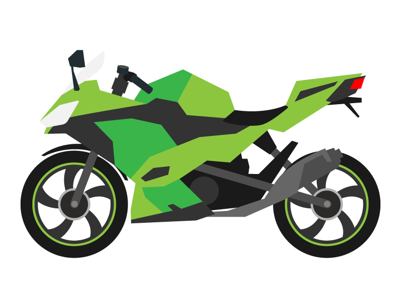 スポーツタイプのバイクのイラスト