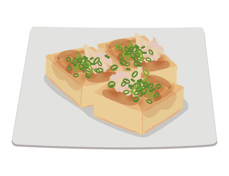 豆腐ステーキのイラスト