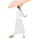 傘をさして歩く女性のイラスト02