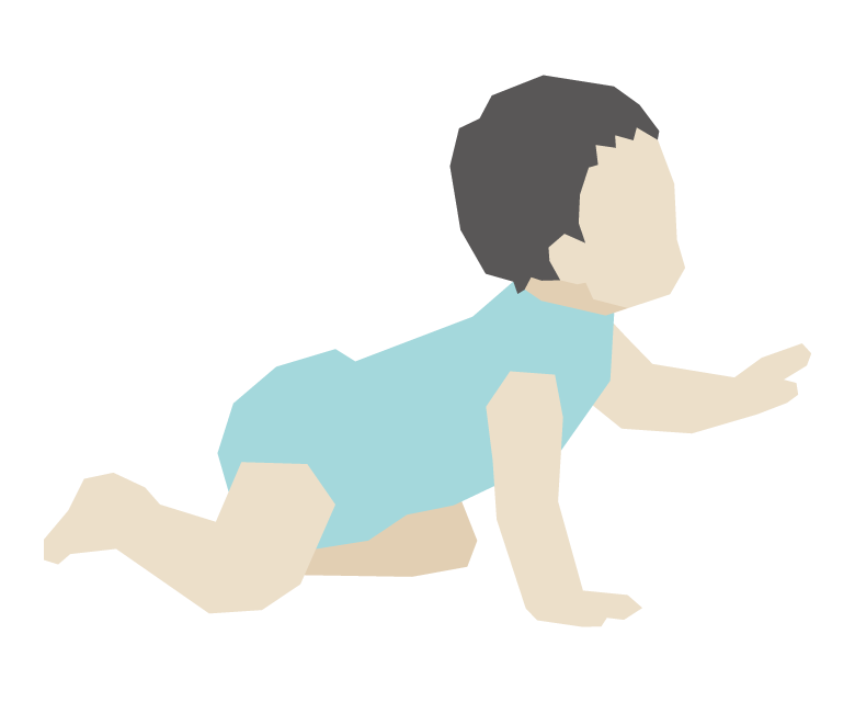 ハイハイをしている赤ちゃんのイラスト