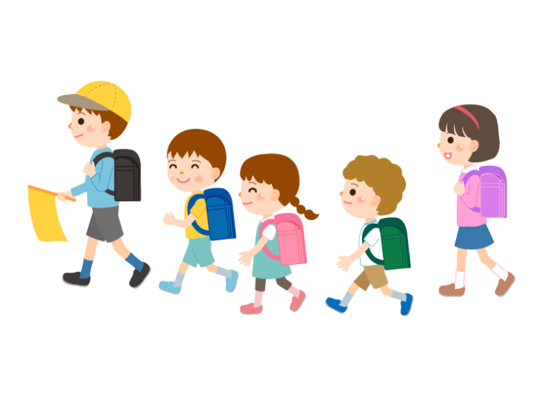 登校/下校する小学生の子どもたちのイラスト | 無料のフリー素材 イラストエイト
