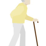 杖をついて歩くおじいさんのイラスト