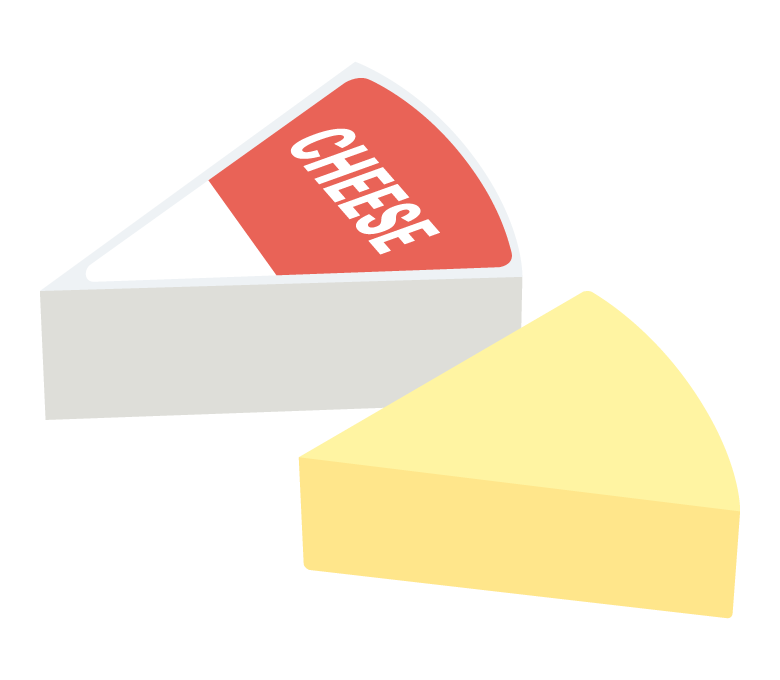 三角形のチーズのイラスト