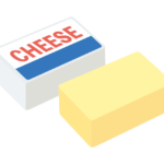 四角形のチーズのイラスト
