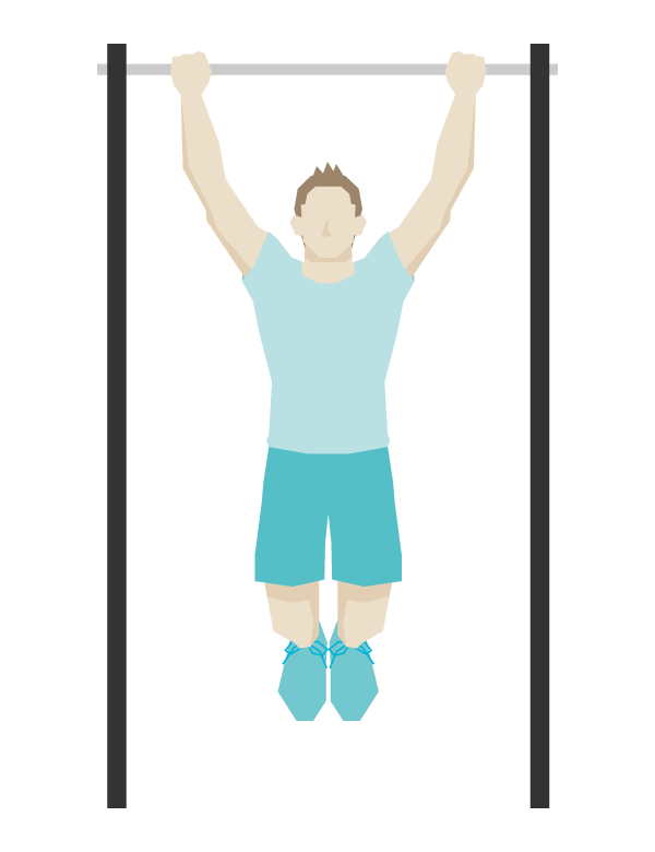 懸垂トレーニング／男性のイラスト