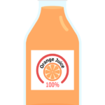 オレンジジュース（果汁100％）のイラスト