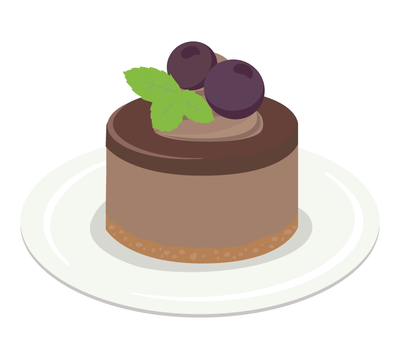 チョコレートムースケーキのイラスト