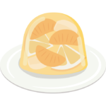 オレンジのフルーツゼリーのイラスト