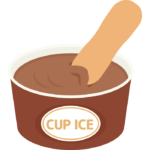 チョコレートのカップアイスのイラスト