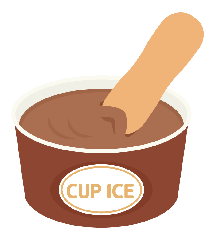 チョコレートのカップアイスのイラスト