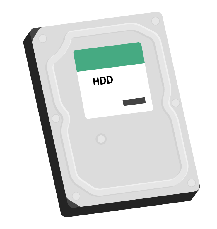HDD（ハードディスク）のイラスト