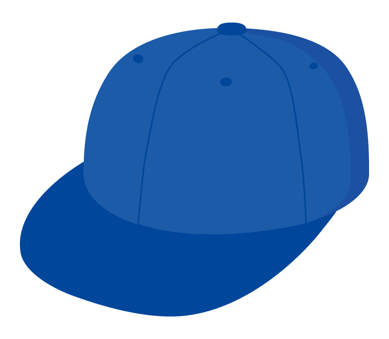 青色の野球帽／ベースボールキャップのイラスト