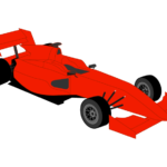 赤いフォーミュラーカーのイラスト