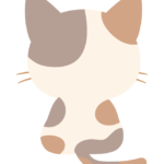 パステル三毛猫（後ろ姿）のイラスト